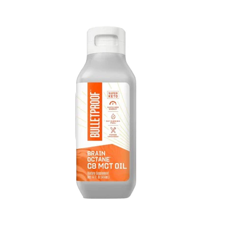 Brain Octane Premium C8 MCT Oil from Non-Gmo Coconuts, 14G Mcts, 14 Fl Oz, Bulletproof Keto Supplement for Sustained Energy, Appetite Control, Mental & Physical Energy, Non-Gmo, Vegan & Cruelty Free